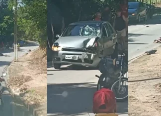MAIS UM||| Motociclista fica ferido após colisão frontal na Rua da Bica em São Miguel