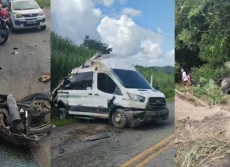 VIÇOSA||| Grave acidente entre caminhões, van, carro e motocicleta deixa duas vítimas fatais em Alagoas