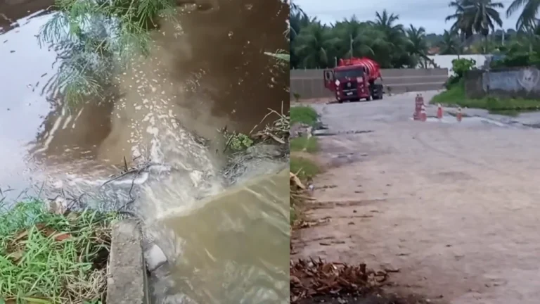 Denúncia aponta possível descarte irregular de esgoto no Rio Niquim, na Barra de São Miguel